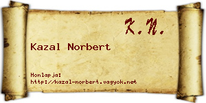 Kazal Norbert névjegykártya